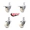 Service Caster 3 Inch Nylon Wheel Swivel 7/8 Inch Square Stem Caster Total Lock Brakes, 2PK SCC-SQTTL20S314-NYS-78-2-S-2 - alternate 3